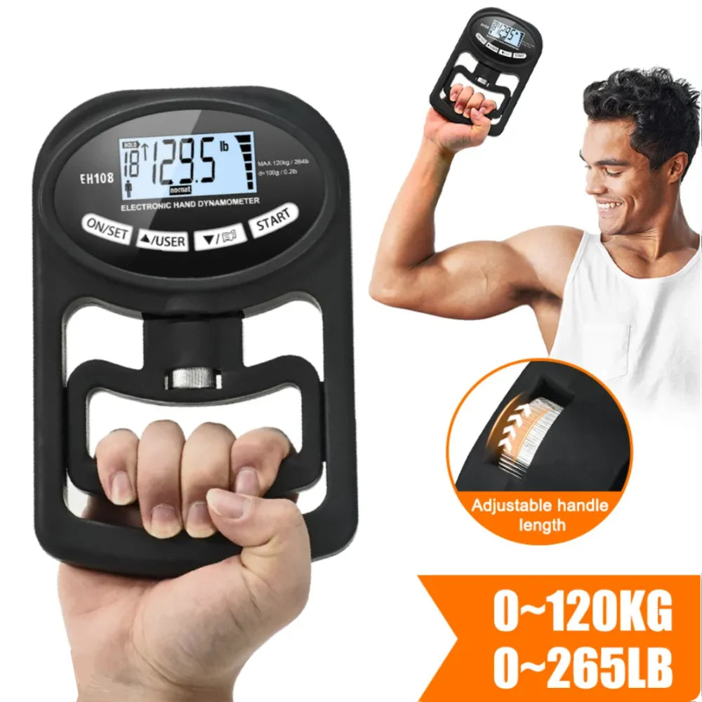 Revolutionize Your Training with the 265Lbs Digital Grip Strength Tester - USB Rechargeable Hand Dynamometer for Ultimate Power Performance