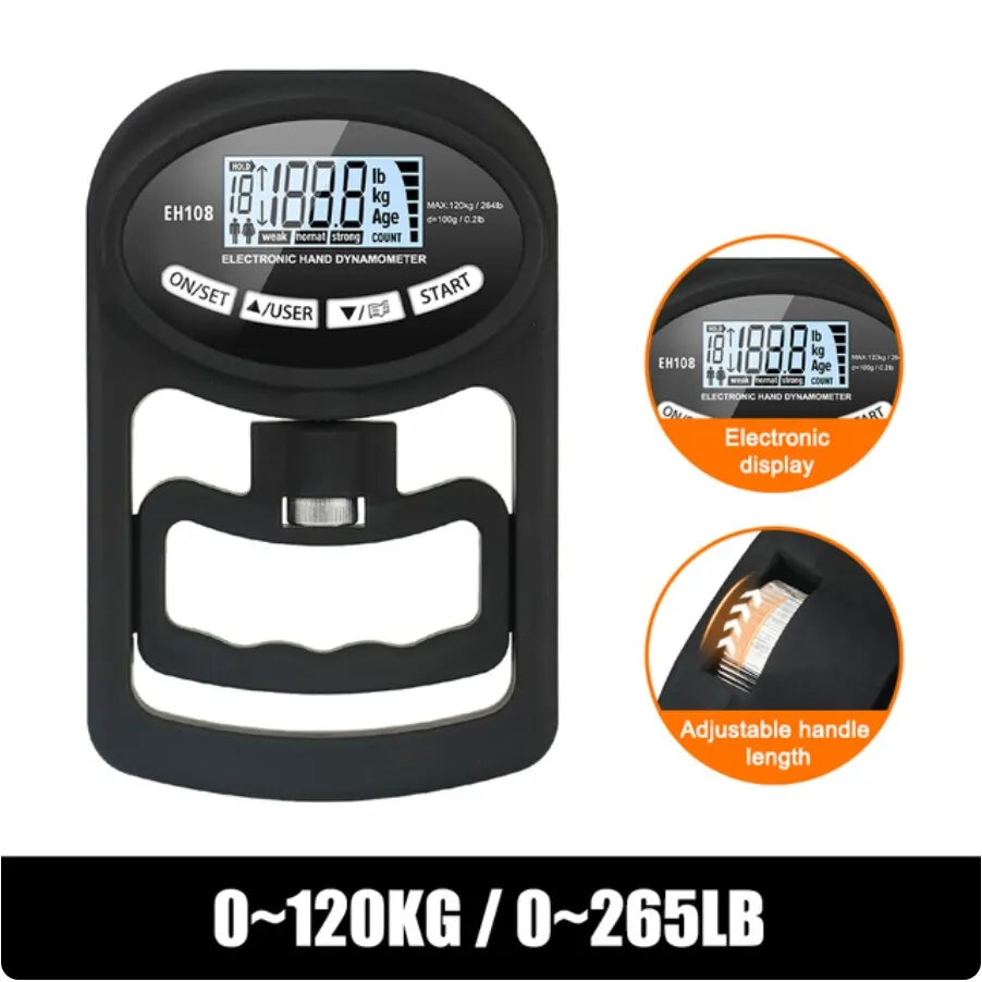 Revolutionize Your Training with the 265Lbs Digital Grip Strength Tester - USB Rechargeable Hand Dynamometer for Ultimate Power Performance