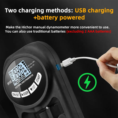 Revolutionize Your Training with the 265Lbs Digital Grip Strength Tester - USB Rechargeable Hand Dynamometer for Ultimate Power Performance